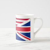 デュアル市民アメリカおよびイギリス国旗の中国マグカップ ボーンチャイナマグカップ (右)