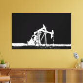 デュアル油ポンピングユニットシルエット キャンバスプリント (インサイチュ (リビング))