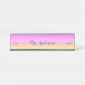 デュアル羽の付いたボホパーソナライズされた矢印デスク名 デスクネームプレート (正面)