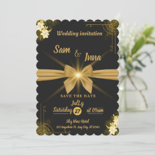 デュアル面とラグジュアリー結婚のカードをエレガント
