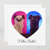 デュアルDuoスプリット写真ハートBestiesかわいいカード (正面/裏面)