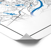 デュイスブルグドイツランドシティ地図と旅行シンプル ポスター (角)