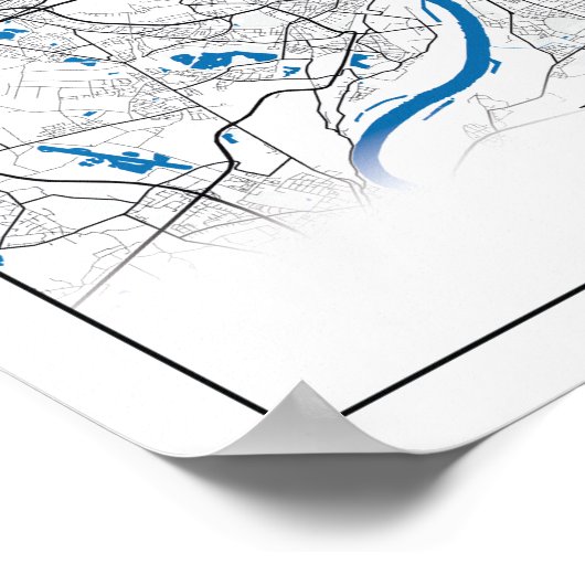 デュイスブルグドイツランドシティ地図と旅行シンプル ポスター (角)