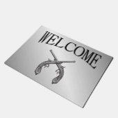 デュエルピスタールスシルバーウェルカム ドアマット (アングル)