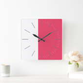 デュエ 白と任意の色 スクエア壁時計 (ホーム)