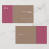デュオの暗いピンク及びタン 名刺 (正面/裏面)