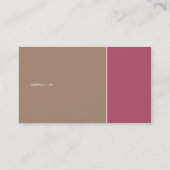 デュオの暗いピンク及びタン 名刺 (裏面)