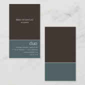 デュオの縦の士官候補生の青及びブラウン 名刺 (正面/裏面)