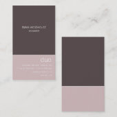 デュオの縦の暗灰色及びピンク 名刺 (正面/裏面)
