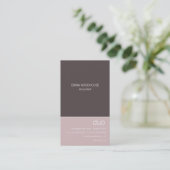 デュオの縦の暗灰色及びピンク 名刺 (スタンド正面)