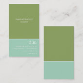 デュオの縦の水及び緑 名刺 (正面/裏面)