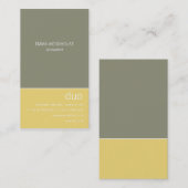 デュオの縦の灰色及び黄色 名刺 (正面/裏面)