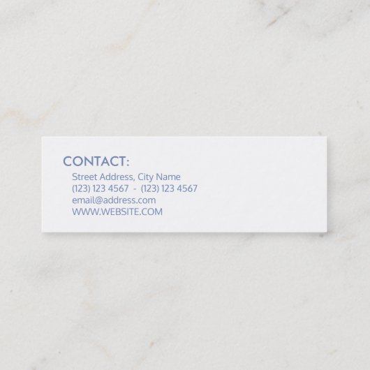 デュオの調子の名札のスタイルの青い白 スキニー名刺 (裏面)