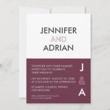 デュオカラー編集可能ミニマルモダンリスト招待状