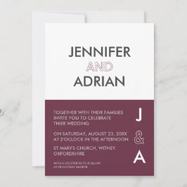 デュオカラー編集可能ミニマルモダンリスト招待状 招待状