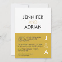 デュオカラー編集可能ミニマルモダンリスト招待状