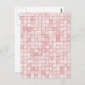 デュオガーリートーンピンク幾何学装飾タイル ポストカード (正面/裏面)