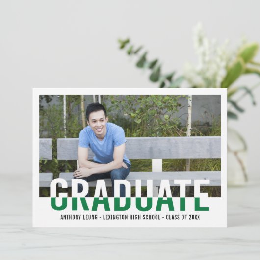 デュオクールトン編集可能カラー卒業招待状 招待状 (スタンド正面)