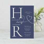 デュオグラム海軍結婚ホワイトのリハーサルディナー 招待状 (スタンド正面)