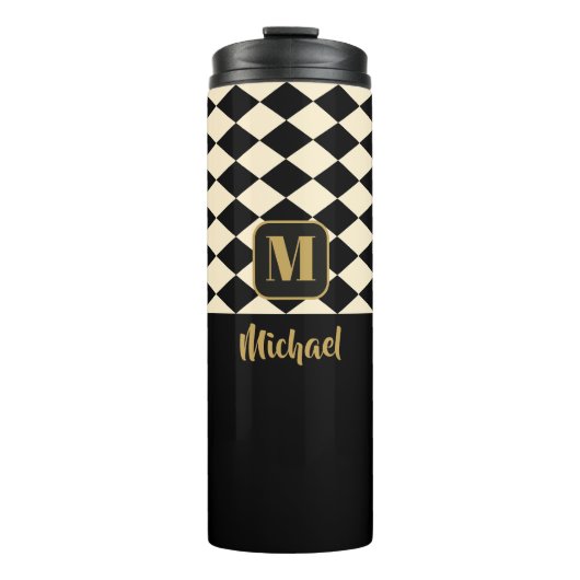 デュオジオブラック&アイボリークリーム名前をカスタムする タンブラー (正面)