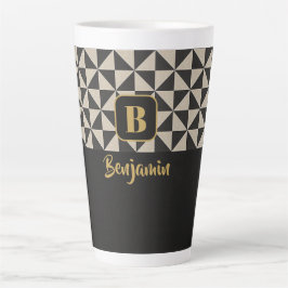 デュオジオブラック&ストーングレー名前をカスタムする カフェラテマグ