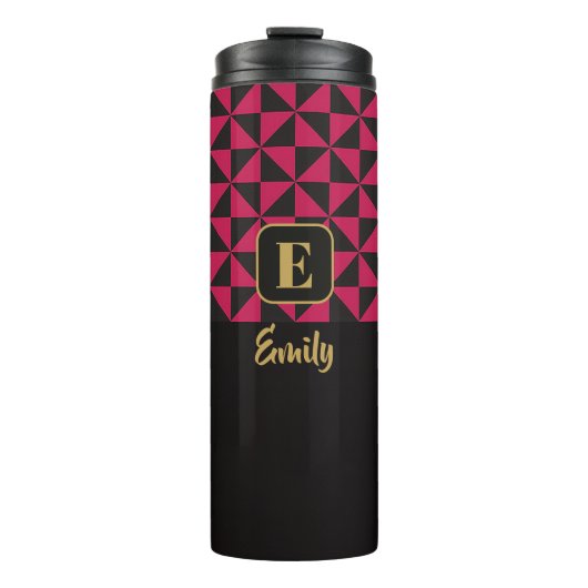 デュオジオブラック&ピンク名前をカスタムする タンブラー (正面)