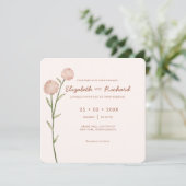 デュオトーンフローラウィドフラワーミニマルズ結婚ズ 招待状 (スタンド正面)