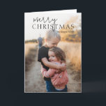 デュオフォントタイポグラフィフォトモダンクリスマス シーズンカード<br><div class="desc">写真モダン写真の上でシンプルキュートでおもしろいのタイポグラフィでミニマル「Merry Christmas」のデザインとクリスマスを特集したクリスマスカーお気に入りのド。内側にはメッセージと一緒に3平方写真の写真コラージュがパーソナライズされたある。</div>