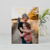 デュオフォントタイポグラフィフォトモダンクリスマス 箔シーズンカード (立ち正面)