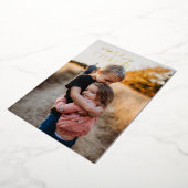 デュオフォントタイポグラフィフォトモダンクリスマス 箔シーズンカード (回転した状態)