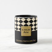 デュオブラックとアイボリークリームクラフト – Business Logo マグカップ (中央)