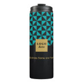 デュオブラックとティール(緑がかった色) – ビジネスロゴ熱タンブラー タンブラー (正面)