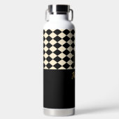 デュオブラック&アイボリークリーム名前をカスタムする ウォーターボトル (正面)