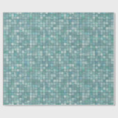 デュオ調子のティール(緑がかった色)のタイルパターン ラッピングペーパー (フラット)