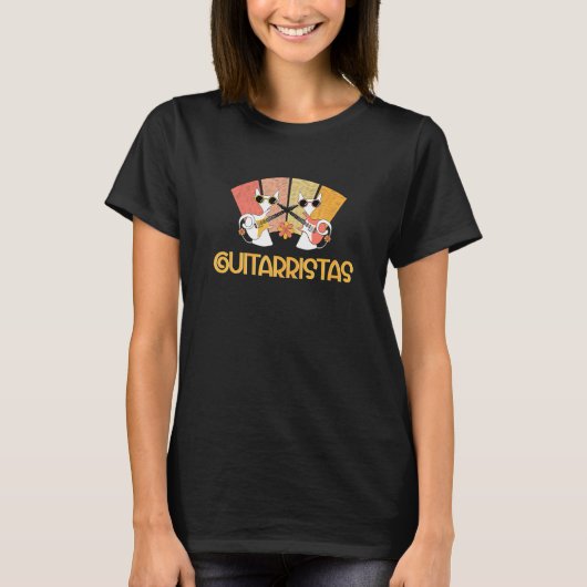 デュオ・アリー・キャッツ・ギター演奏 Tシャツ (正面)