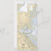 ～デュクスベリー港、マサチューセッツ州の航海図ウェディングメニュー～ 招待状 (裏面)