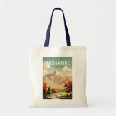 デュシャンベタジキスタン旅行アートヴィンテージ トートバッグ (正面)