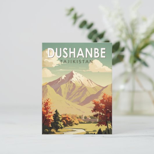 デュシャンベタジキスタン旅行アートヴィンテージ ポストカード (スタンド正面)