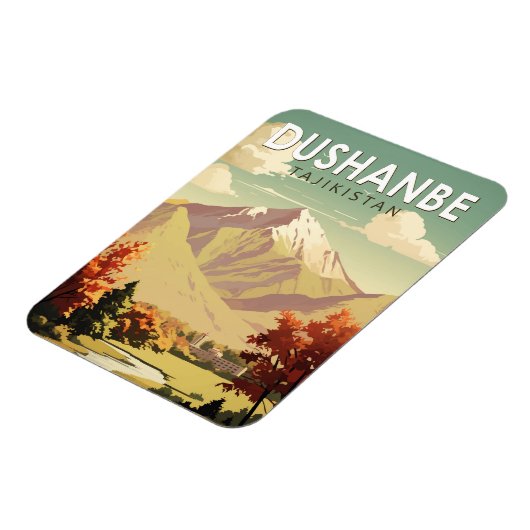 デュシャンベタジキスタン旅行アートヴィンテージ マグネット (左側)