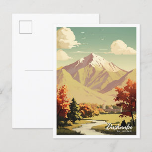 デュシャンベタジキスタンVintage旅行イラストレーション ポストカード