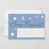 デュスカイ・ブルー結婚ボーホスターの音楽リクエストカード 出欠カード (正面)