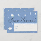 デュスカイ・ブルー結婚ボーホスターの音楽リクエストカード 出欠カード (正面/裏面)