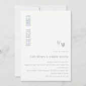 デュスキミニマルーエレガントブルーハートリハーサルディナー 招待状 (正面)