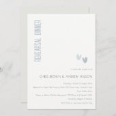 デュスキミニマルーエレガントブルーハートリハーサルディナー 招待状 (正面/裏面)