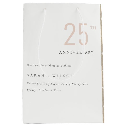 デュスキミニマル赤面はっきりしたAny Year Anniversary ミディアムペーパーバッグ (正面)