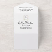 デュスキーのワイルドフラワーモノグラム結婚クレスト オールインワン招待状 (外側)