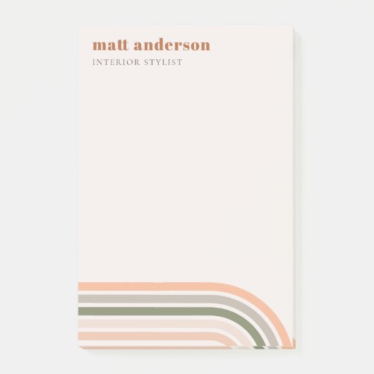 デュスキーはっきりしたレトロレインボーデザートシック赤面ラスト ポストイット (正面)