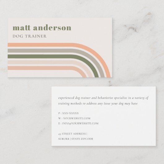 デュスキーはっきりしたレトロレインボーデザートシック赤面ラスト 名刺 (正面/裏面)