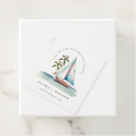 デュスキーエレガントティール（緑がかった色）シルボートパームシースケープ結婚ス フェイバータグ