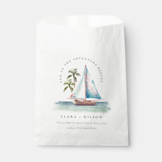 デュスキーエレガントティール(緑がかった色)シルボートパームシースケープ結婚ス フェイバーバッグ (正面)